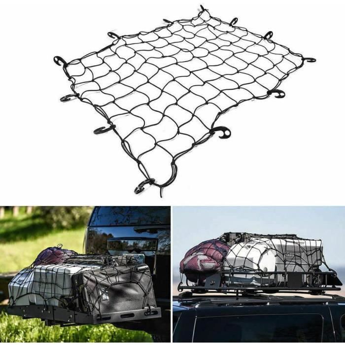 Filet à Bagages Avec 4 Sangles Réglables - Pour Jeep, SUV, Camion - Sécurise Les Chargements Sur Le Toit Ou Dans Le Coffre