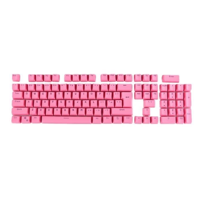 Ensemble Touche De Clavier 104 Touches Retroeclaire Qwerty Rose Cdiscount Informatique