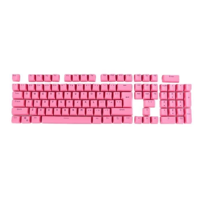 Ensemble touche de Clavier 104 touches rétroéclairé,QWERTY (rose) -  Cdiscount Informatique