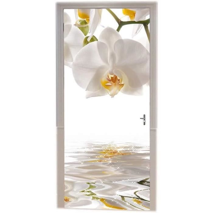 Sticker Mural Porte Géométrie Minimaliste 73x205 Cm - Autocollant Blanc 3D Résistant Et Facile à Poser