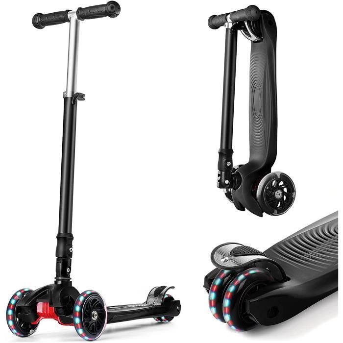Trottinette IMMEK 3 Roues Pliable Pour Enfants De 3 à 14 Ans – Roues LED, Guidon Réglable, Charge 50 Kg