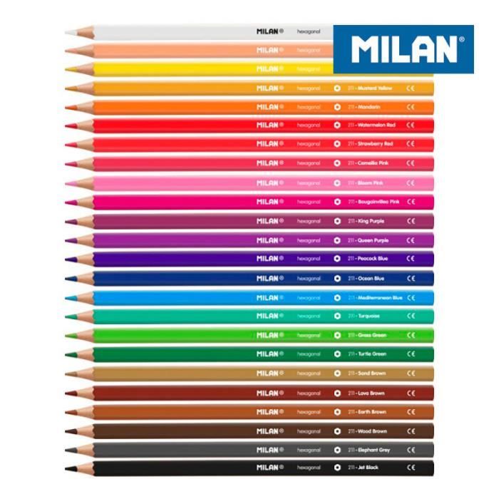 Pack 24 crayons de couleur milan. Cdiscount BeauxArts et Loisirs