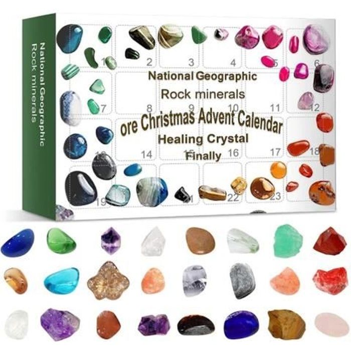 Calendrier De L'Avent De Pierres Minérales,Minéraux Collection Stones