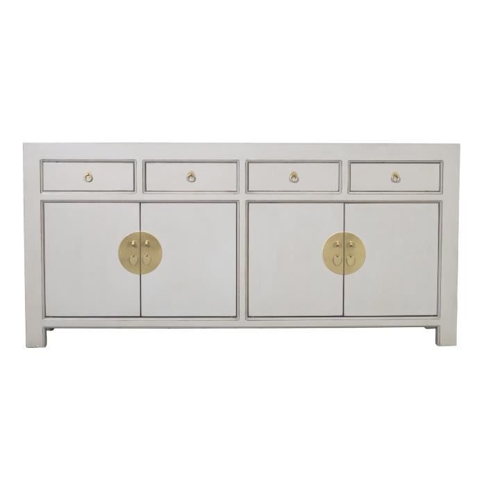 Fine Asianliving Buffet Chinois Gris Pastel L 180 x P 40 x H 85 cm