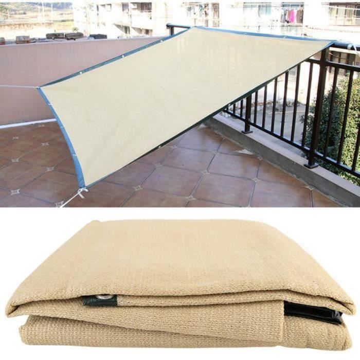 Tbest Filet d'ombrage 6 broches HDPE Mesh Anti-UV Sunblock Pare-soleil Net Cover pour Balcon Yard 2 * 2m