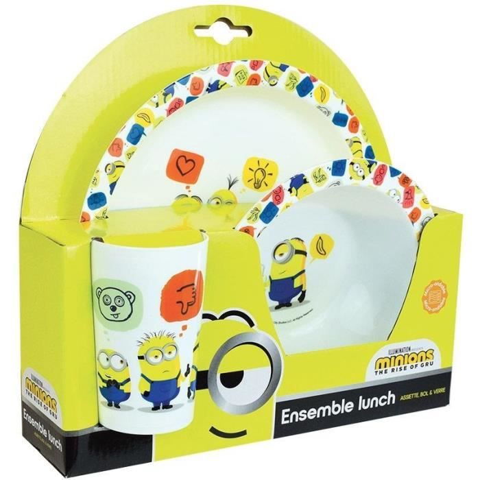 Ensemble repas MINIONS - FUN HOUSE - 3 éléments - pour enfant