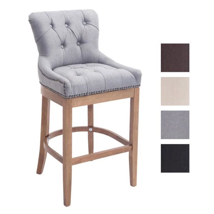 -CLP-Tabouret de bar Lakewood tissu Piètement antique clair-Array