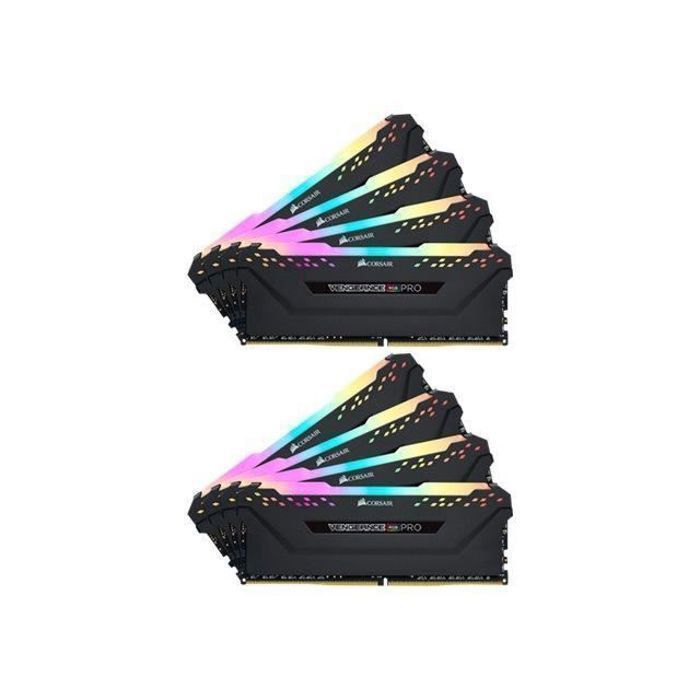 Vente Memoire PC CORSAIR Vengeance RGB PRO DDR4 64 Go: 8 x 8 Go DIMM 288 broches 3200 MHz - PC4-25600 CL16 1.35 V mémoire sans tampon non ECC noir pas cher Vente Memoire PC CORSAIR Vengeance RGB PRO DDR4 64 Go: 8 x 8 Go DIMM 288 broches 3200 MHz - PC4-25600 CL16 1.35 V mémoire sans tampon non ECC noir pas cher