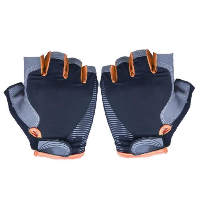 PSS Mitaines Sans Demi-Doigts Musculation Vélo – Gants Cuir Paume Rembourrée, Respirants, Fitness Conduite Été, Noir/Marron