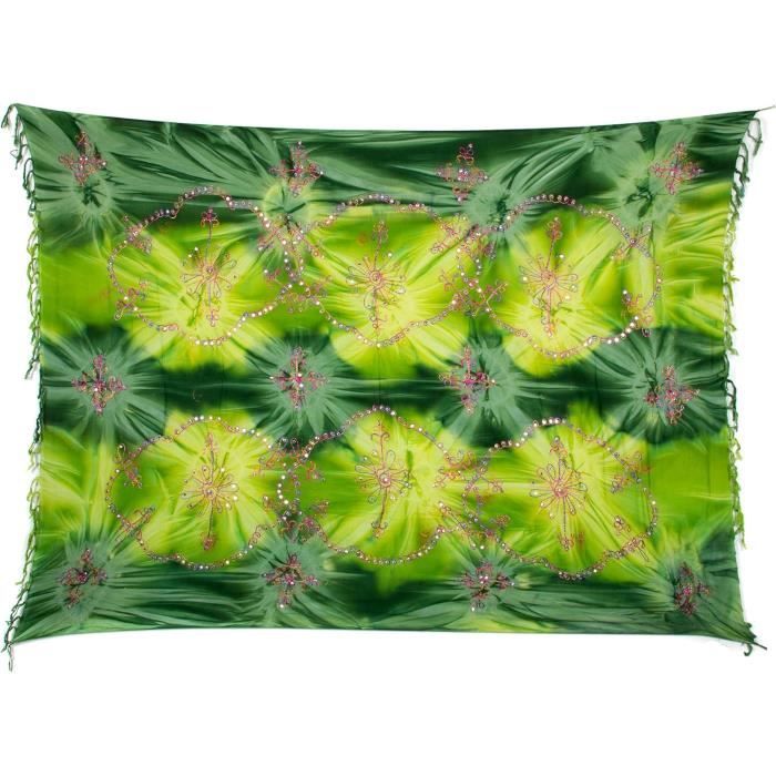 Sarong Paréo Femme/homme XXL 200x150 Cm - Viscose Légère, Motif Arbre De Vie - Serviette De Plage Multifonction