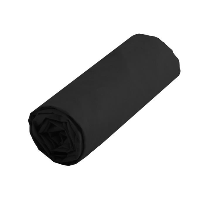 Drap housse (90 cm) Confort Noir - Couleur principale : Noir