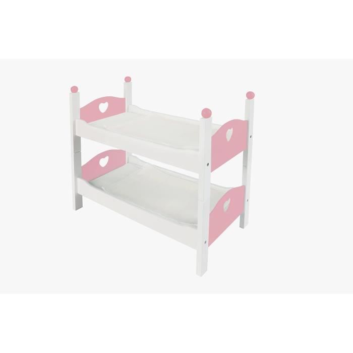 BENECREAT Lit Superposé Bois Pour Poupées 170x90x140 Mm – Accessoire Maison Poupée, Lit Double Empilable Jusqu'à 155 Mm