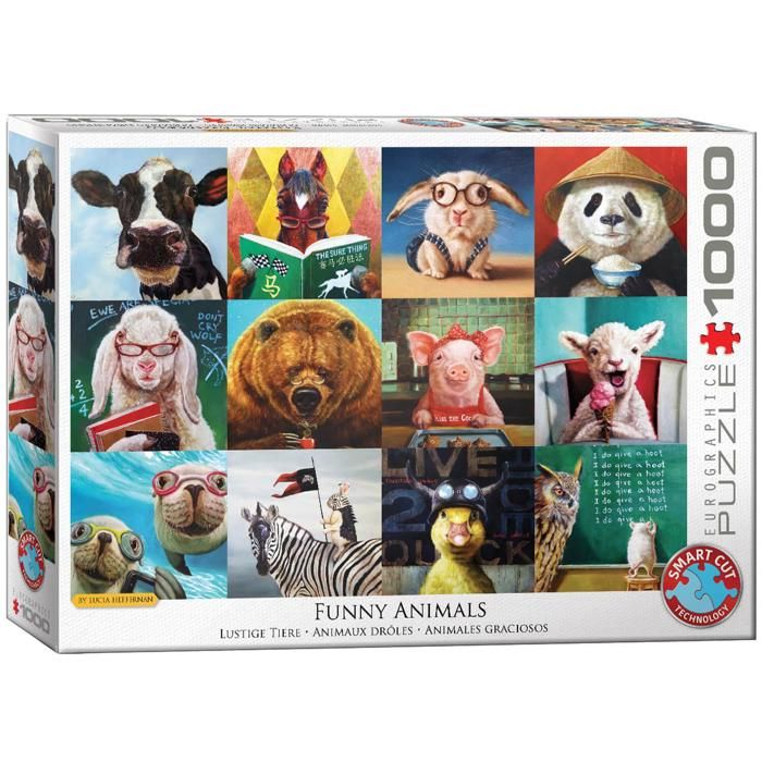 Puzzle 1000 pièces EUROGRAPHICS Animaux rigolos Intérieur Coloris Unique Cdiscount