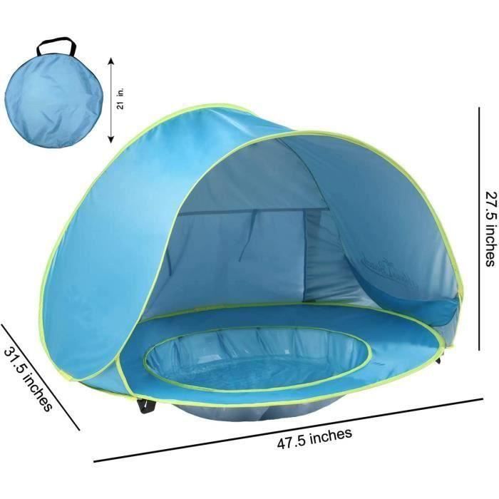 Tente De Plage Bébé Pop-up Avec Protection UV 50+ - Portable, Imperméable, Anti-vent - Pour Piscine, Camping, Vacances