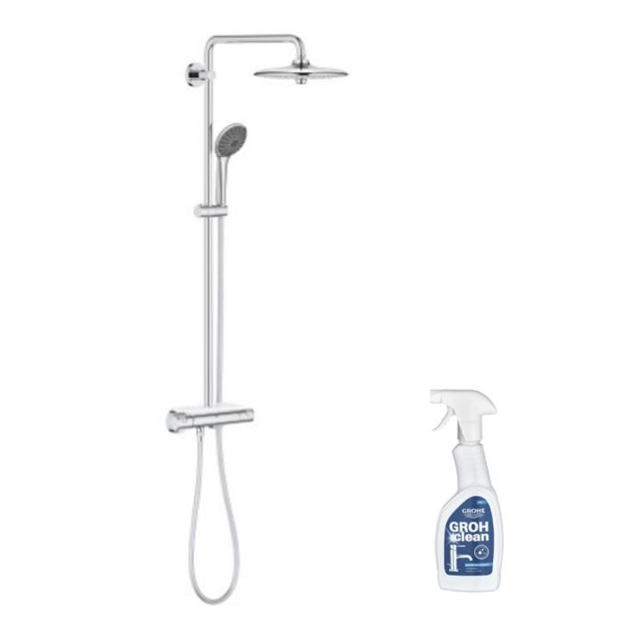 Grohe Colonne de douche thermostatique Vitalio Joy 260 avec nettoyant robinetterie GrohClean