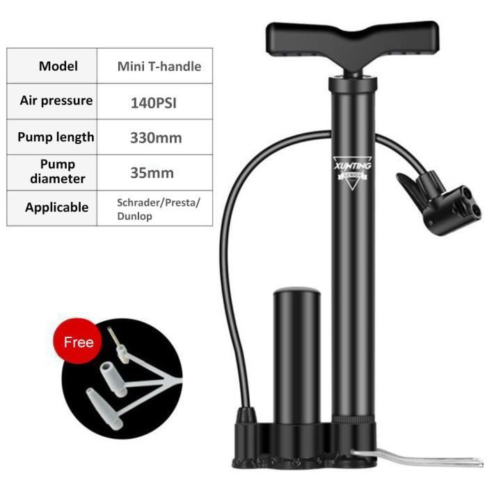 Pompe à Pied Portable Letton Pour Vélo - Compatible Presta & Schrader, 120 PSI, Avec Aiguille Multifonction