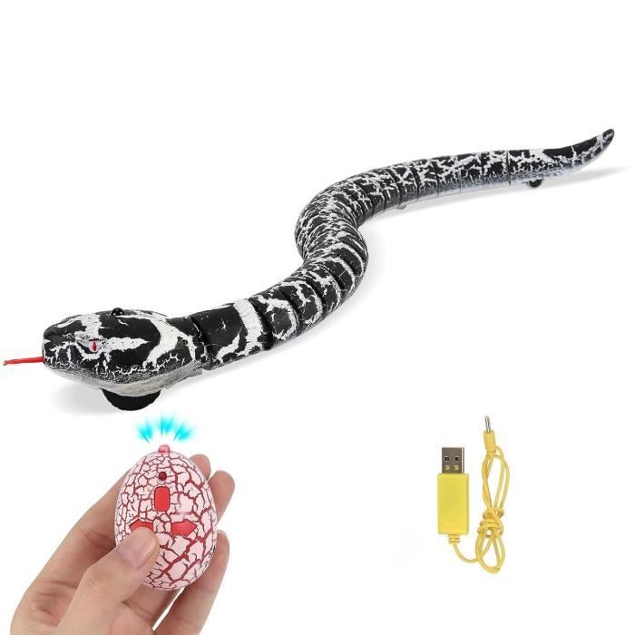 Serpent Télécommandé Réaliste – Cobra RC Avec Langue Rétractable, Queue Pivotante, Effet S, Noir, Pour Farces Et Enfants