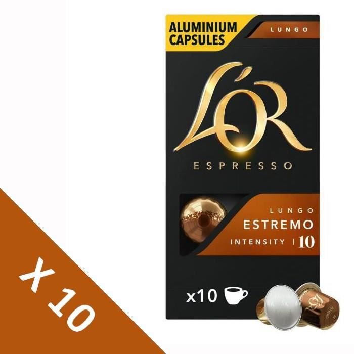 Lot de 10] Café Capsules L'Or Espresso LUNGO ESTREMO - compatible Nespresso®*  - 10 capsules - 52g - Cdiscount Au quotidien