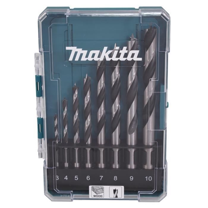Outil de perçage MAKITA Houtspiraalborenset 8 Delig Acier 8 pièces 3 à 10 mm