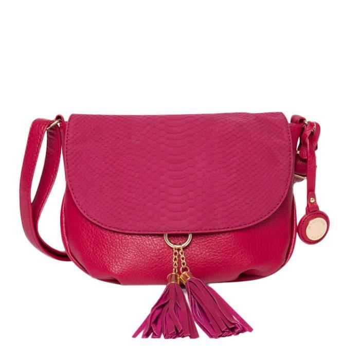 Sac bandouliere Fuchsia Femme Manoukian Amy Cdiscount Bagagerie Maroquinerie