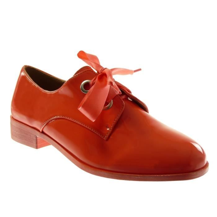 derbies femme vernis lacet ruban