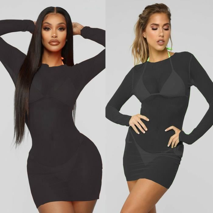 robe manche longue transparente