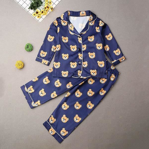 Pyjama Hiver Enfant Polaire – Imprimé Dessin Animé – Ensemble Haut + Pantalon Manches Longues – Fille & Garçon