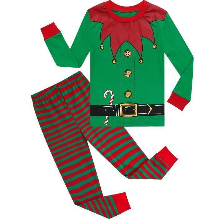 Combinaison De Noël Bébé Garçon Fille - Rouge Et Vert - Tissu Doux Coton - Âge 6 à 24 Mois - 5