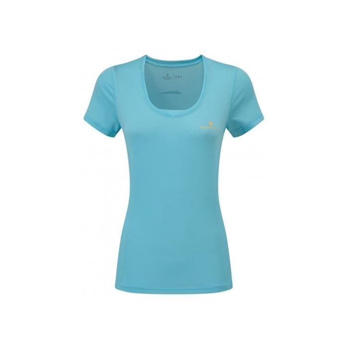 t-shirt femme ronhill stride zeal ss tee turquoise - adulte - bleu