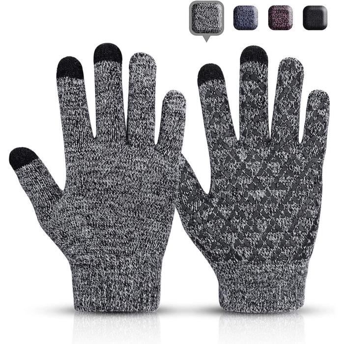 Kiiwah 2 Paires Gants Hiver En Tricot Homme Femme, Tactiles Chauds