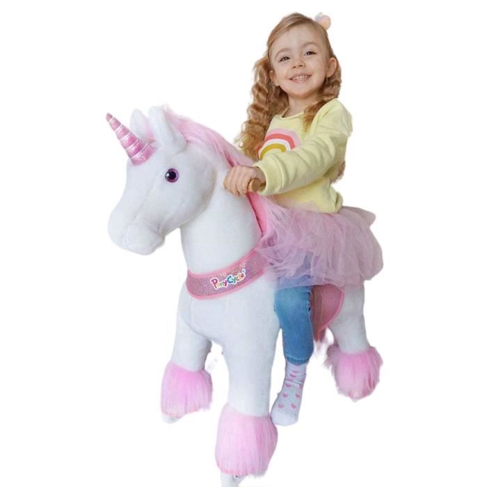 PonyCycle® - Peluche Licorne Géante pour Fillette 3~5 ans Fée Licorne à  monter avec 4 Roues et Frein - Cdiscount Jeux - Jouets