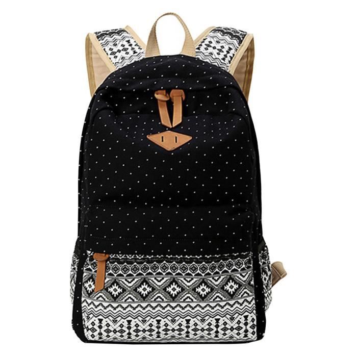 SaiDeng Sac a dos College Scolaire Toile Vintage Grand Sac dos