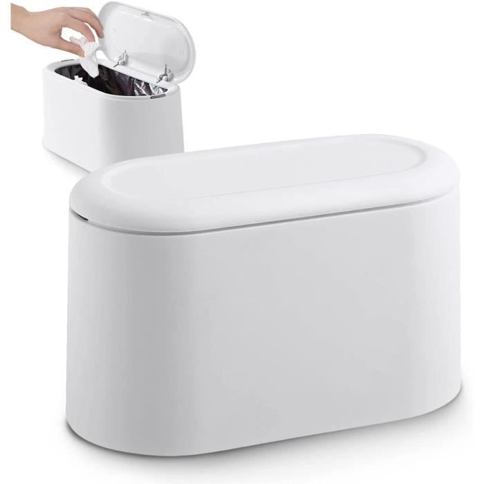 Poubelle De Table Avec Couvercle À Bouton-Poussoir Mini Poubelle