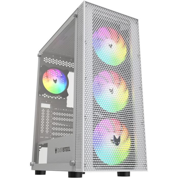 Boîtier PC Gaming Spirit Of Gamer Rebel XT - Noir, Verre Trempé, 4 Ventilateurs ARGB, Support ATX/mATX/ITX