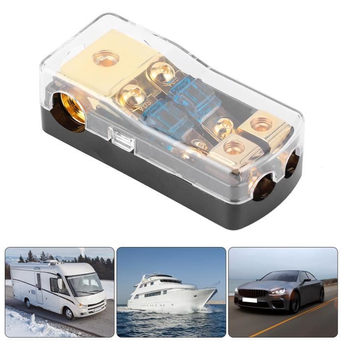 Porte-fusible Mini-ANL Transparent Tomzz Audio - Pour Câbles Jusqu'à 25qmm, Inclus 2 Fusibles 40A