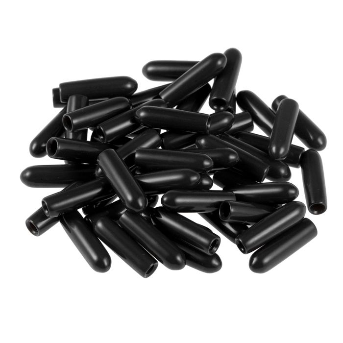 Sourcing Map Lot De 50 Capuchons De Protection Noirs – Pour Vis Et Tubes, Diamètre Intérieur 7 Mm, Caoutchouc Vinylique