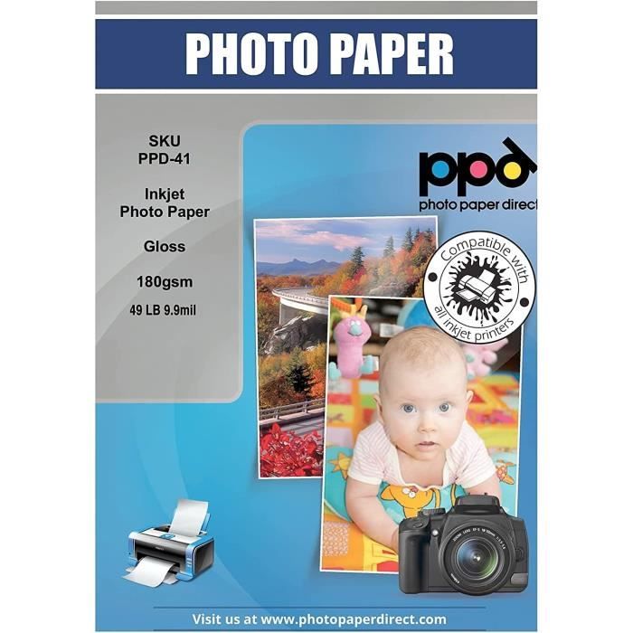 Papier Photo Brillant A3 - SSS - 100 Feuilles x 180g - Impression