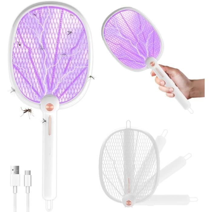 Raquette Anti-Moustique Électrique CONOPU 4000V - Lampe LED + Lampe De Poche Amovible - Noir