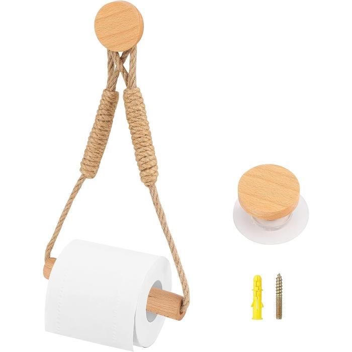 Anneau Porte-Serviette Rond Bois - Support Mural Salle De Bain, Design Moderne Noyer Noir