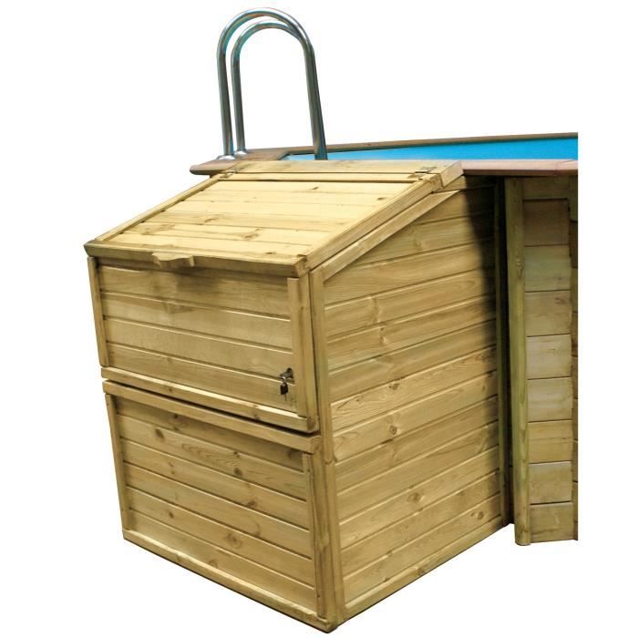 Coffre de filtration en bois pin sylvestre pour piscine H