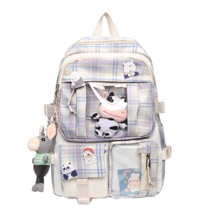 Sac à Dos à Carreaux en Nylon pour Fille main image 0