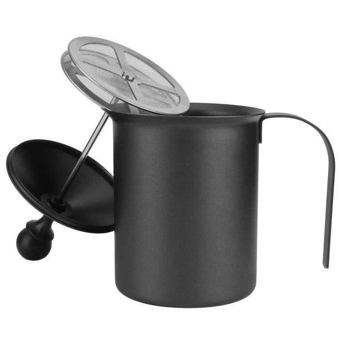 Mousseur à Lait Manuel Acier Inox 400 Ml – Double Écran Mousse, Parfait Cappuccino, Latte, Chocolat Chaud
