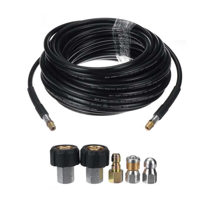 Deboucheur Canalisation Haute Pression Furet Déboucheur Canalisation 30m 5800 PSI - Compatible Karcher K2 à K7 Pour Nettoyage Haute Pression Tuyau Haute Pression Karcher