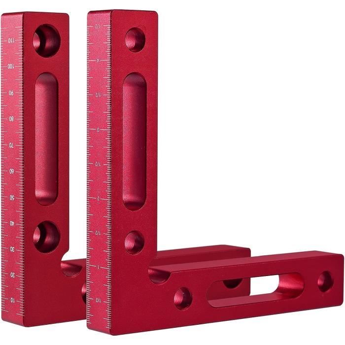 Lot De 4 équerres De Positionnement à 90° En Aluminium - Pour Assemblage Précis De Cadres, Boîtes, Tiroirs (14 Cm)