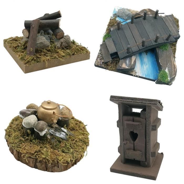 Mini Maison De Poupées En Bois 1:12 – Kit De Décoration Miniature Pour Village De Noël