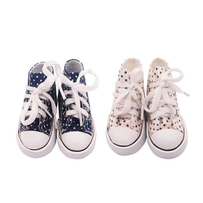 MAD 9 Paires Chaussures Toile Poupée 5,3cm Couleurs Assorties