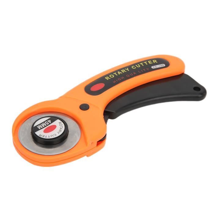 Coupe-rouleau 45 Mm Avec Lames De Rechange - Cutter Rond Pour Tissu, Papier, Couleur Orange