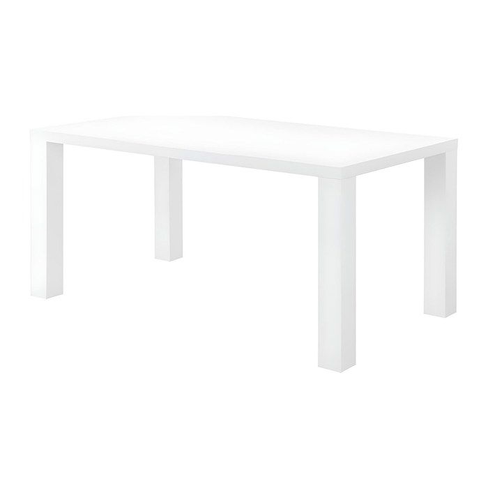 Table à manger MONICA - 6 personnes - MDF laqué blanc