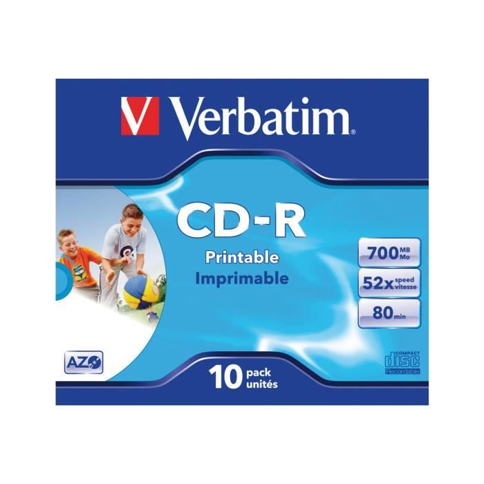 Verbatim DataLifePlus CD R 700 Mo 80 min 48x boîtier CD