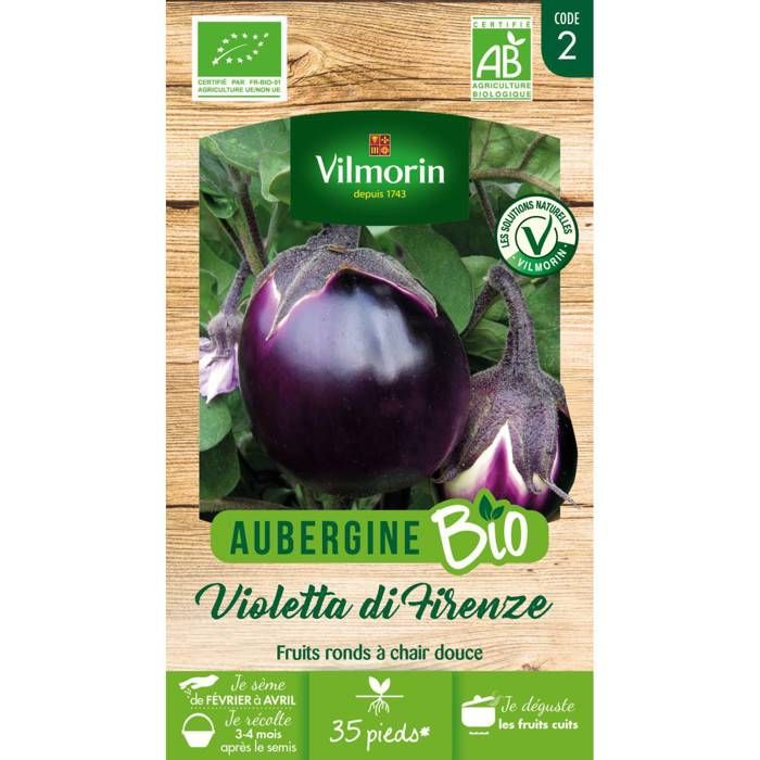 Comparer les prix de Sachet de graines Aubergine Violette de Florence BIO-